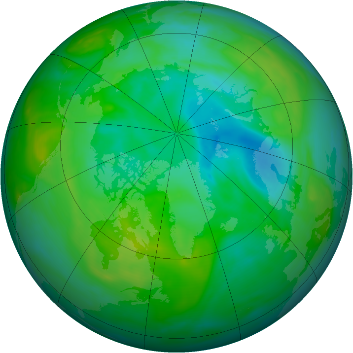 Arctic ozone map for 07 August 2006